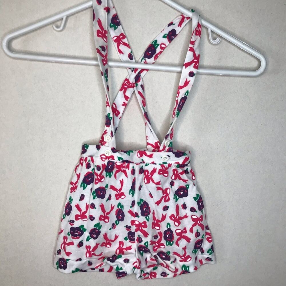 Vintage Suspender Baby Floral Shorts